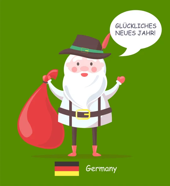 Allemagne Le Père Noël et l'illustration vectorielle de texte — Image vectorielle