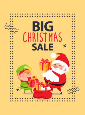 Noel Baba ve Elf ile büyük Noel satış Poster