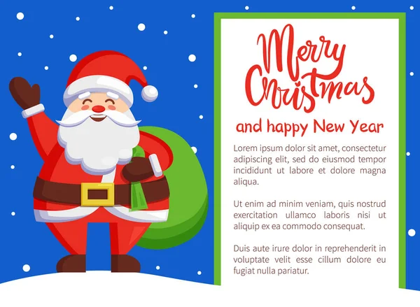 Santa Claus i torbę z ilustracji wektorowych prezenty — Wektor stockowy