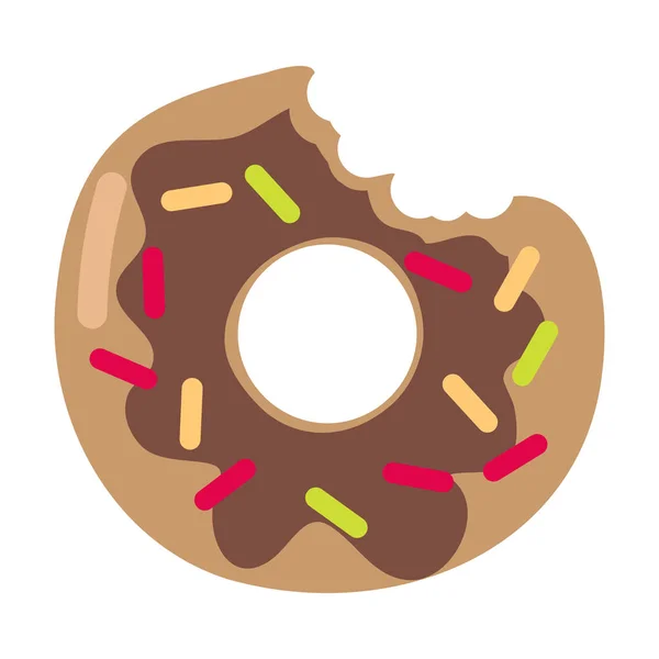 Mordido Donut logotipo isolado vetor donut etiqueta — Vetor de Stock