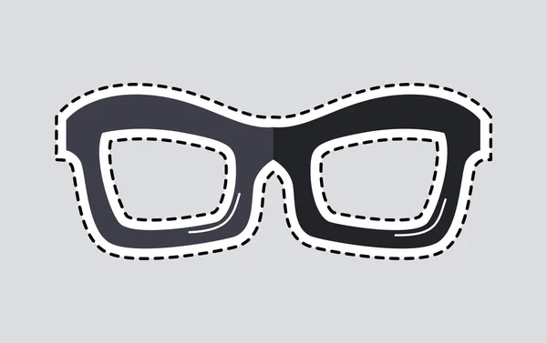 Κλασικά γυαλιά εικονίδιο Patch απομονωμένες κομμένες διάνυσμα — Διανυσματικό Αρχείο