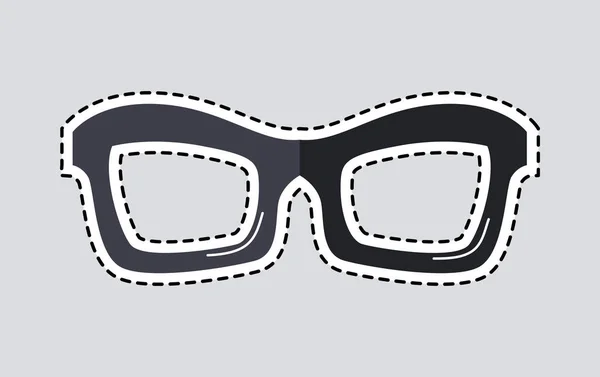 Classic Glasses Icon Patch Isolated Cut Out Vector — Stock Vector