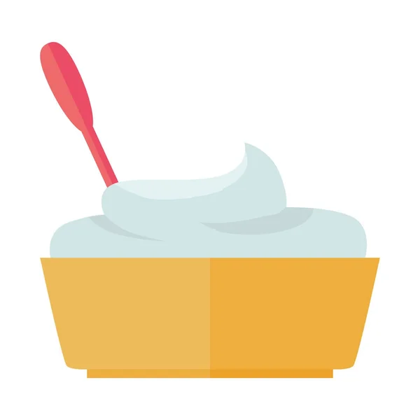 Sour Cream Vector Illustration in Flat Design — Stock Vector