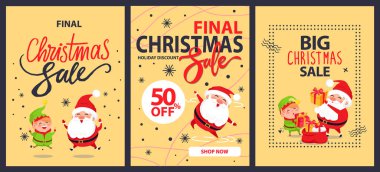 Noel son Satılık tatil poster koleksiyonu