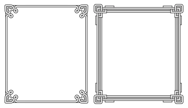 Due fotogrammi con elementi decorativi in ogni angolo — Vettoriale Stock