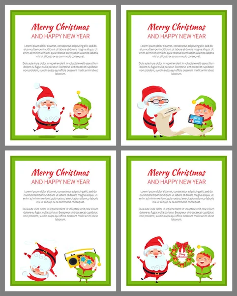 Joyeux Noël affiches, Illustration vectorielle — Image vectorielle