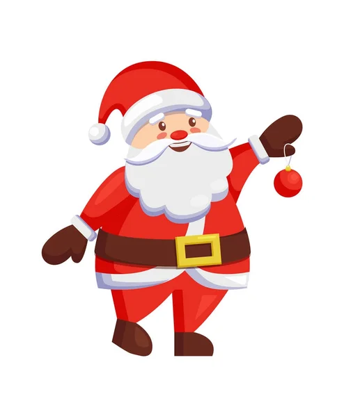 Santa Claus bola de vacaciones de invierno en las manos de Navidad — Archivo Imágenes Vectoriales