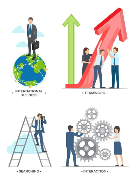 Internationale Business op vectorillustratie — Stockvector