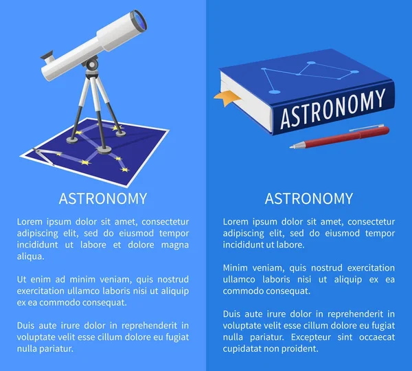 Banner de astronomia com quadro Lugar para vetor de texto — Vetor de Stock