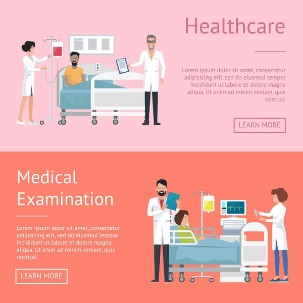 Ilustracja wektorowa opieki zdrowotnej badania lekarskie — Wektor stockowy