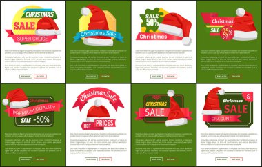Set kırmızı şapka Noel satış promosyon afiş