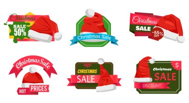 Noel tatil Satılık rozetleri vektör çizim