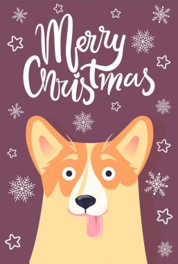 Neşeli Noel tebrik kartı vektör çizim