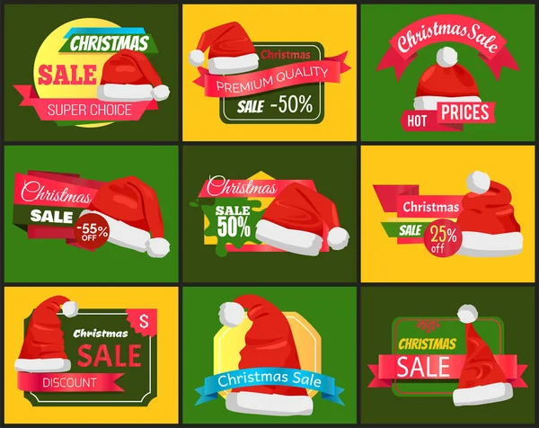 Conjunto de Natal Venda Banners Vector Ilustração — Vetor de Stock