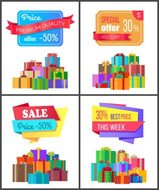 Dört özel indirim indirim en iyi fiyat Satılık kartları