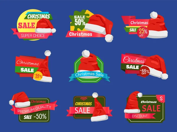 Venda de Natal Super escolha metade do preço Banners — Vetor de Stock