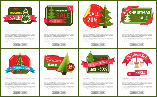 Σετ χριστουγεννιάτικο ζεστό τιμή πώλησης 50 Off αφίσες — Διανυσματικό Αρχείο