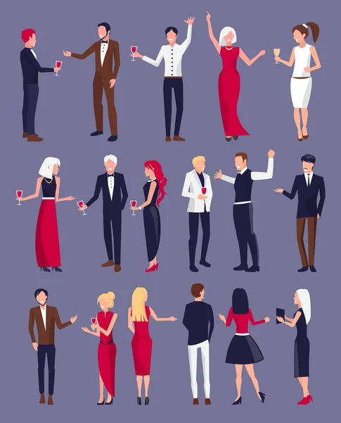 People Dressed Formally on Vector Illustration — Stock Vector
