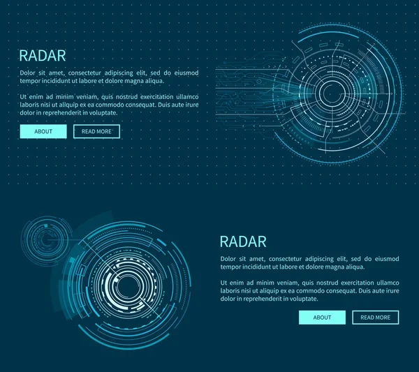 Layout de radar com muitas figuras ilustração vetorial —  Vetores de Stock