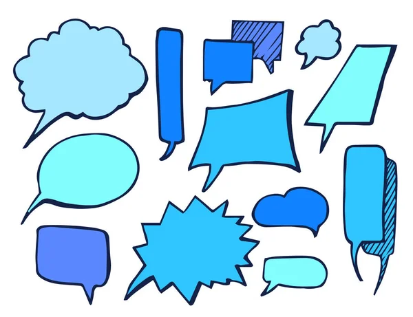 Illustration vectorielle des éléments dessinés en bleu bulles — Image vectorielle