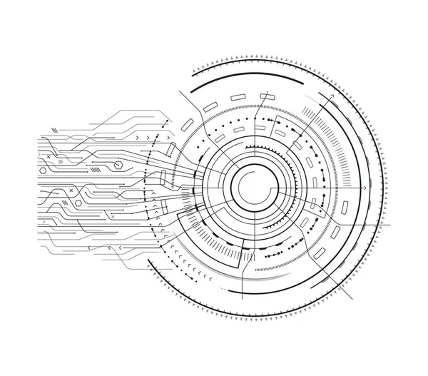 Interface Set Sci-fi Sketch Vector Illustration — Stock Vector
