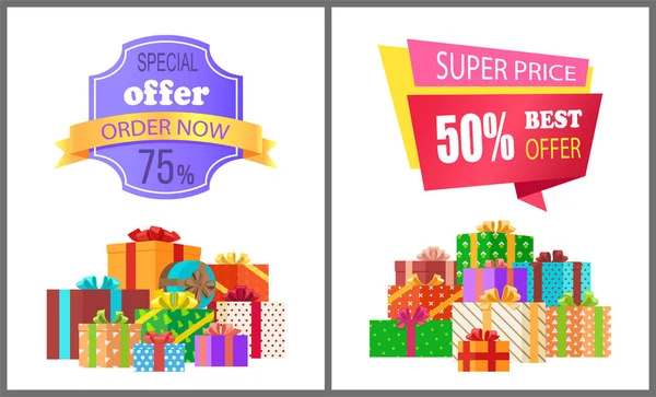 Oferta exclusiva especial Oferta Super Preço Venda —  Vetores de Stock