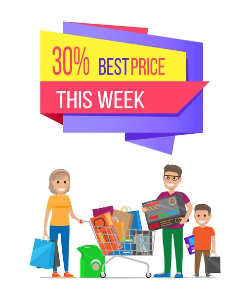 Esta semana 30 Melhor etiqueta de venda de preço no pôster — Vetor de Stock