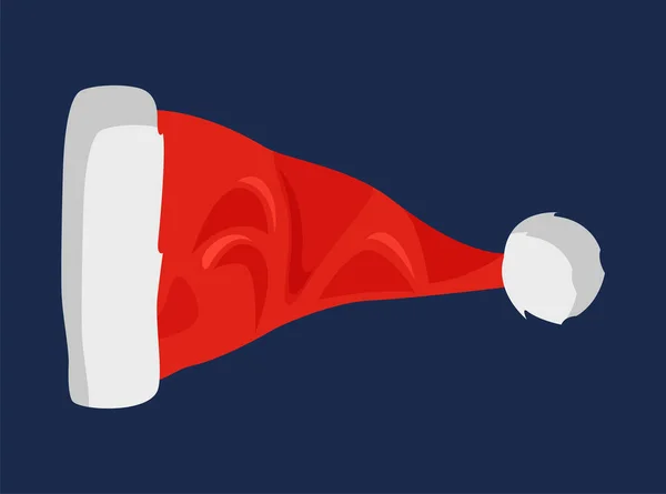 Hatt av Santa Claus Closeup vektor Illustration — Stock vektor