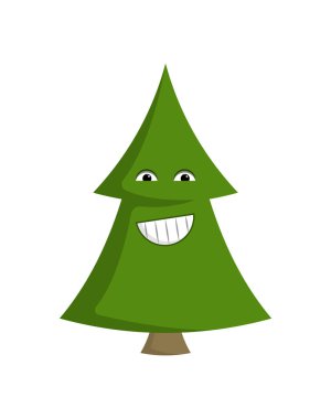 Noel ağacı eğlenceli Emoji diş vektör ile gülümseyen