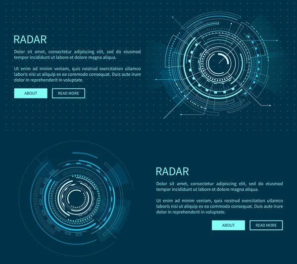 Radar Layout med många siffror vektorillustration — Stock vektor