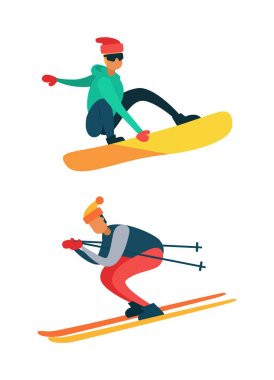 Snowboard, Kayak Kış spor sürme bir adam