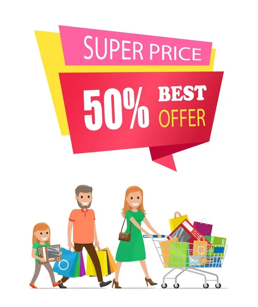 Super precio Mejor oferta Off Label en la familia de carteles — Vector de stock