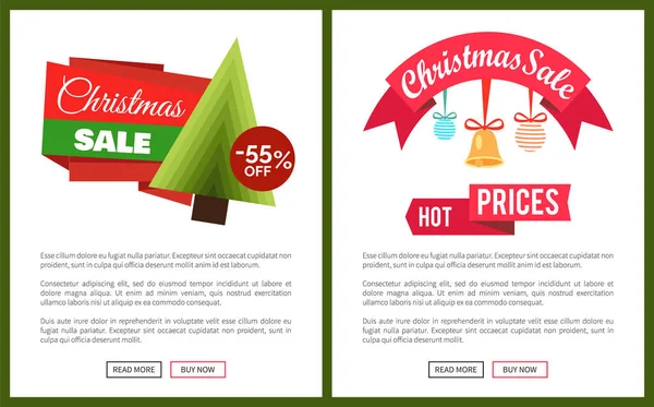 Vánoční prodej koupit plakáty vektorové ilustrace — Stockový vektor