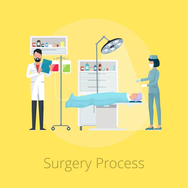 Visualizzazione del processo chirurgico Illustrazione vettoriale — Vettoriale Stock