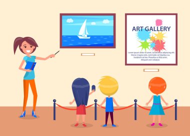 Sanat Galerisi gezi okul çocukları ile kılavuz