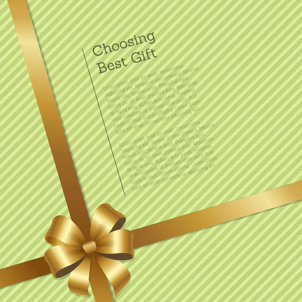Scegliere la migliore carta regalo a strisce con nastro d'oro — Vettoriale Stock