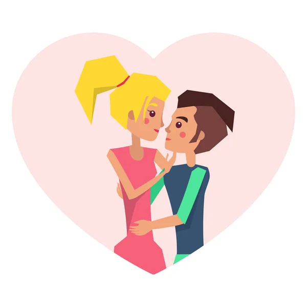 Чоловік і жінка готові поцілувати Векторні ілюстрації — стоковий вектор