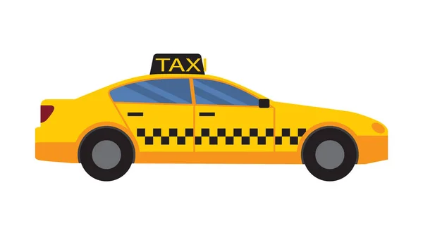 Taxi Car of Yellow Color, Vector Illustration — Stock Vector