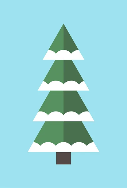 Icono del árbol de año nuevo decorado por el símbolo del vector de nieve — Archivo Imágenes Vectoriales