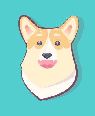 İfade mutlu köpek yavrusu, vektör çizim köpek