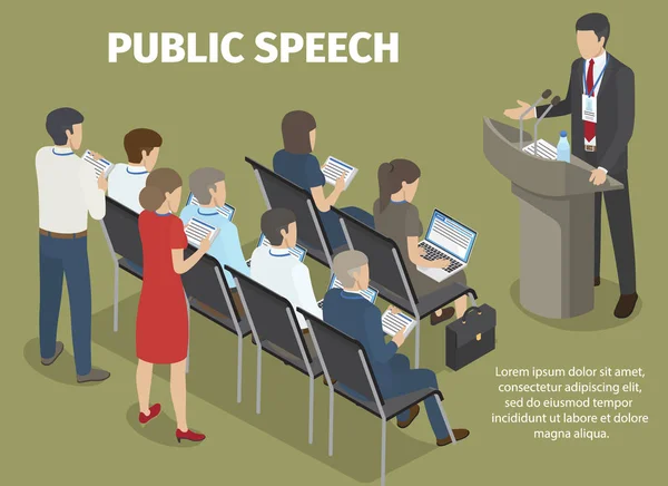 People Records Rapporto di Manager sul discorso pubblico — Vettoriale Stock