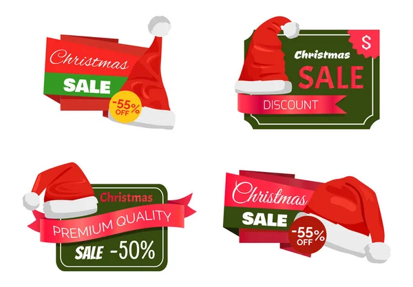 Christmas Holiday Sale Badges Vector Illustration — Stock Vector