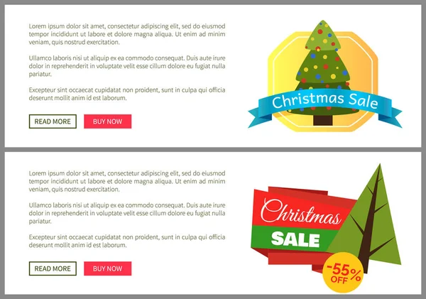 Christmas Sale Buy Now Posters Vector Illustration — Stock Vector