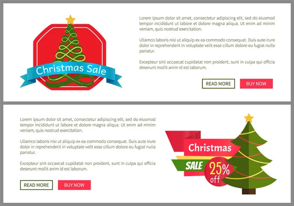 Kerst Sale koop nu Posters vectorillustratie — Stockvector