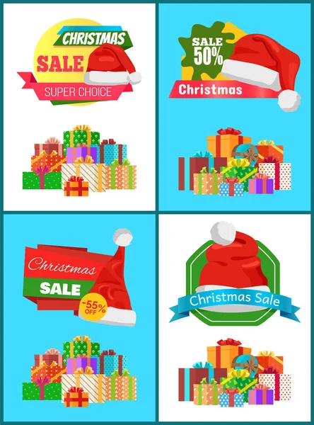 Grandioso Descuento de Navidad Anuncio Banners — Vector de stock