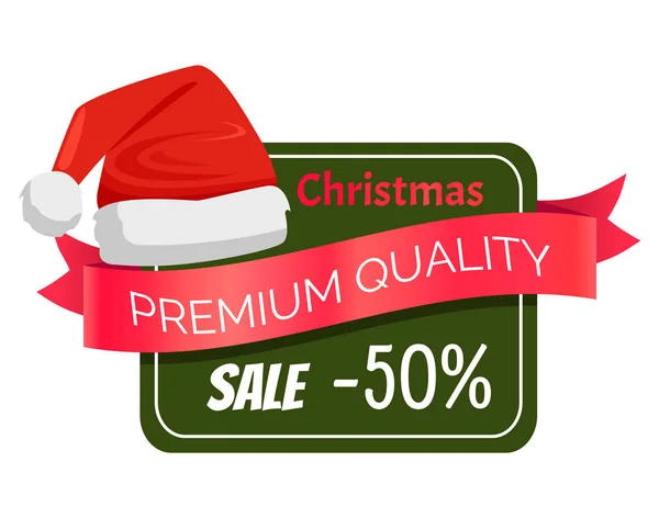Venta de Navidad de calidad premium 50 Sombrero de descuento — Vector de stock