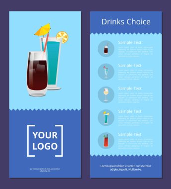 İçecekler seçim kokteyller Mmenu reklam afişi
