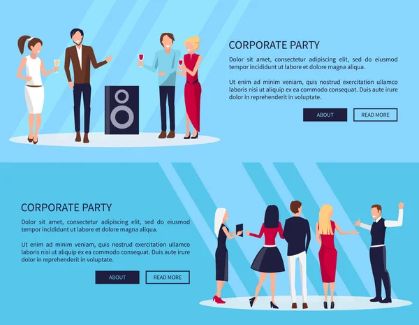 Page Web du parti corporatif Illustration vectorielle — Image vectorielle