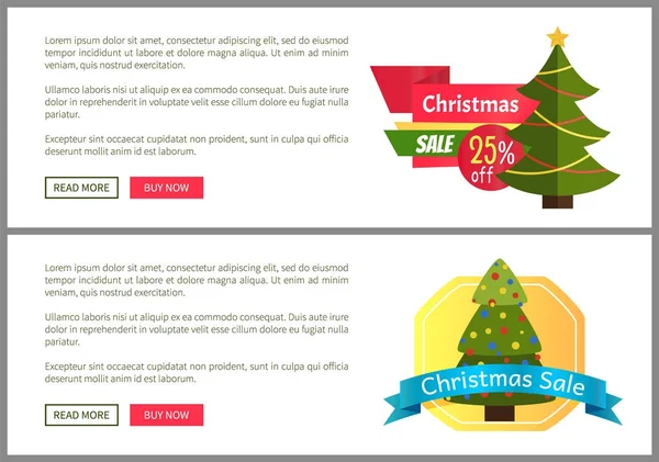 Vánoční prodej koupit plakáty vektorové ilustrace — Stockový vektor