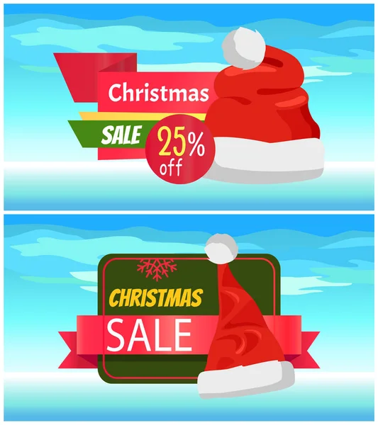Premium Kalite yarı fiyatına Noel satış posterler — Stok Vektör